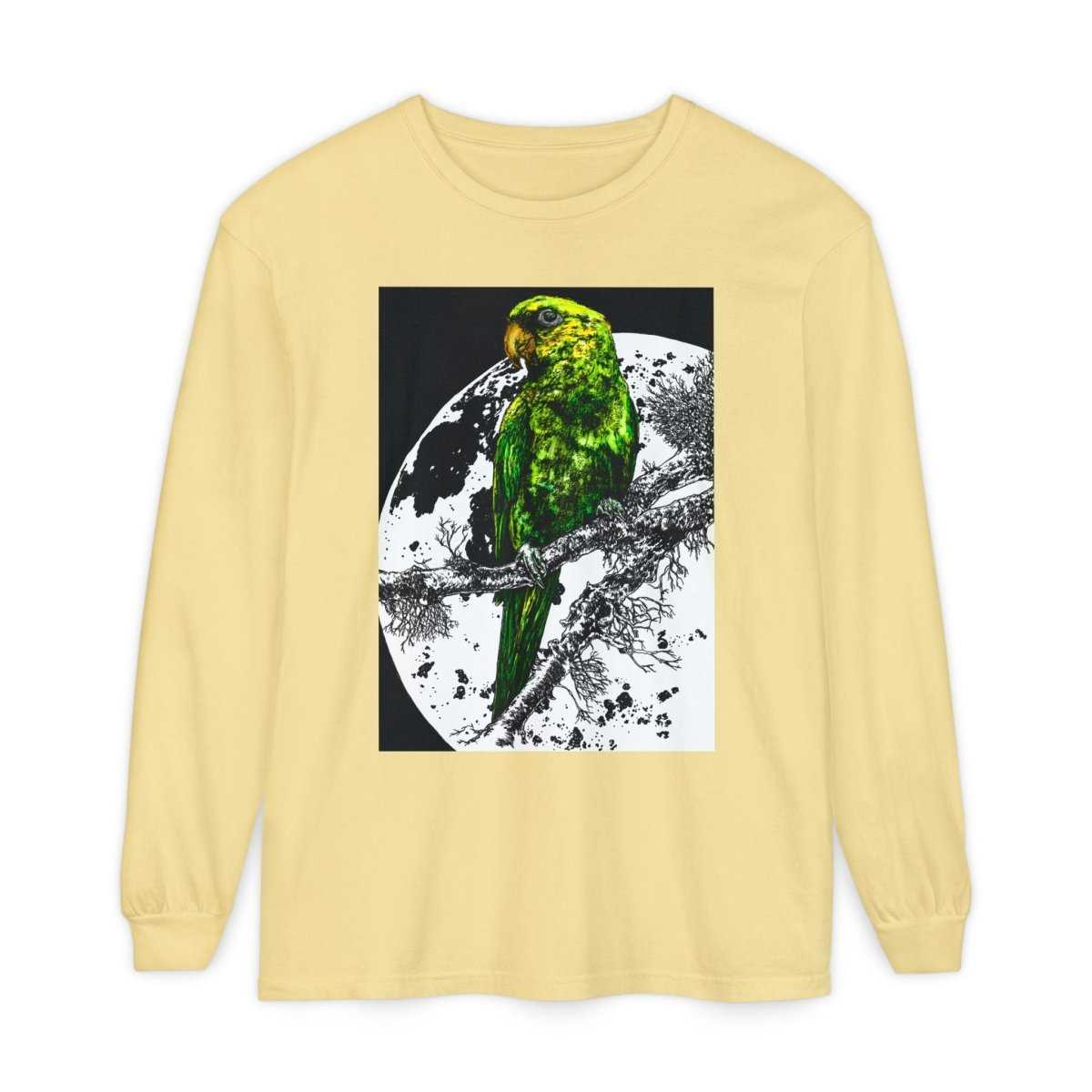 Parrot Eco - Friendly Long Sleeve T-Shirt Design - Nature Lover's Apparel - Curran Artworks