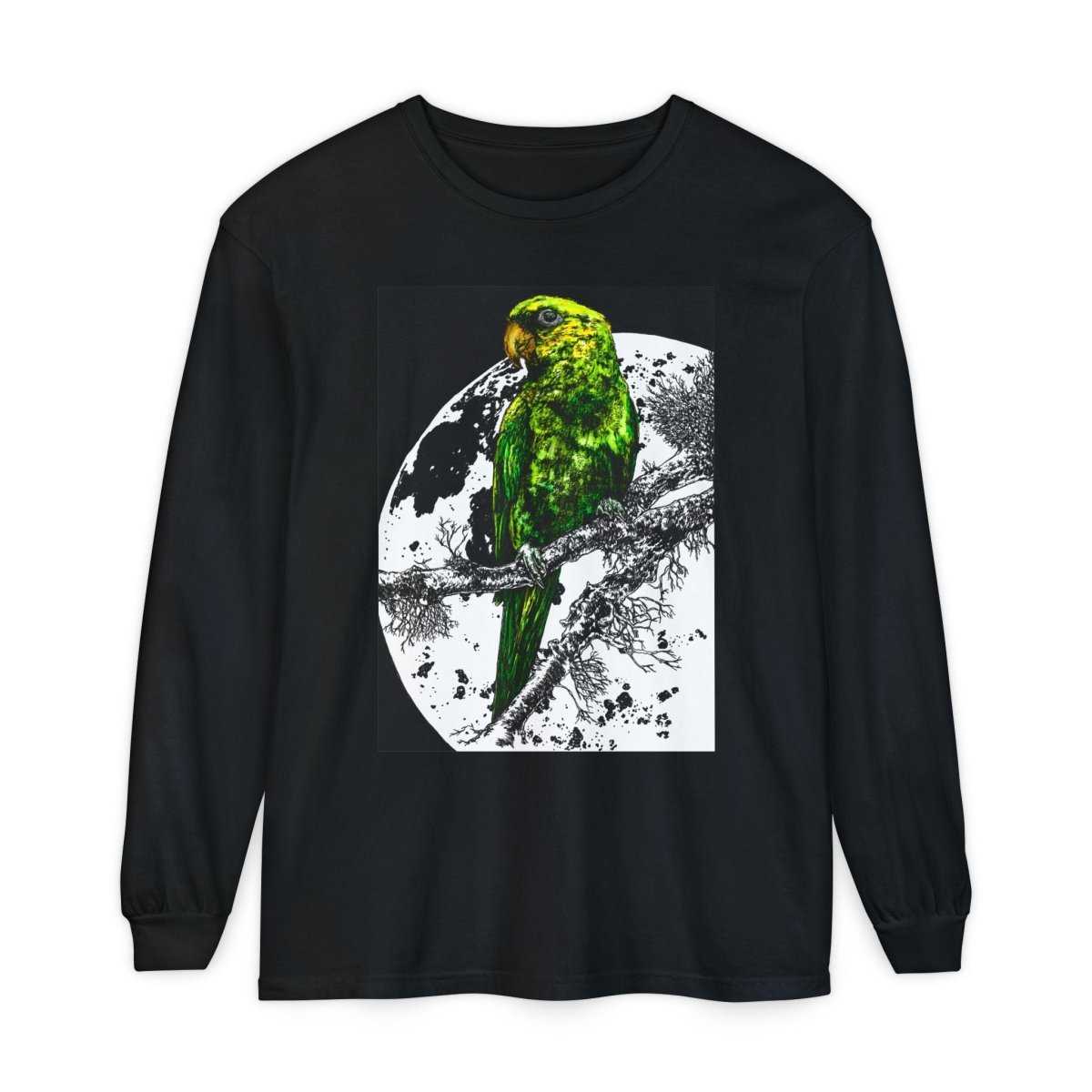Parrot Eco - Friendly Long Sleeve T-Shirt Design - Nature Lover's Apparel - Curran Artworks
