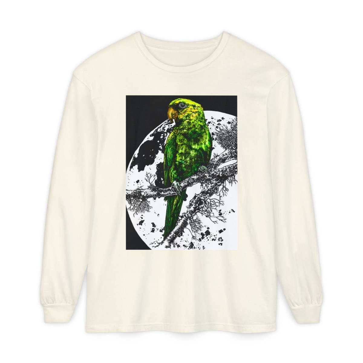 Parrot Eco - Friendly Long Sleeve T-Shirt Design - Nature Lover's Apparel - Curran Artworks