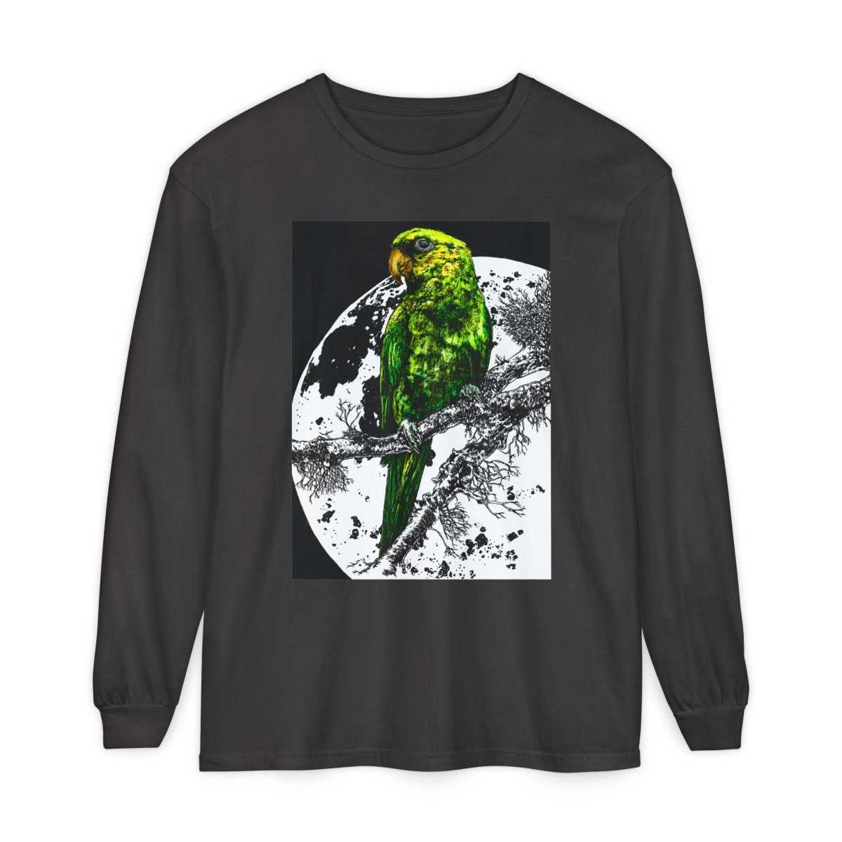 Parrot Eco - Friendly Long Sleeve T-Shirt Design - Nature Lover's Apparel - Curran Artworks