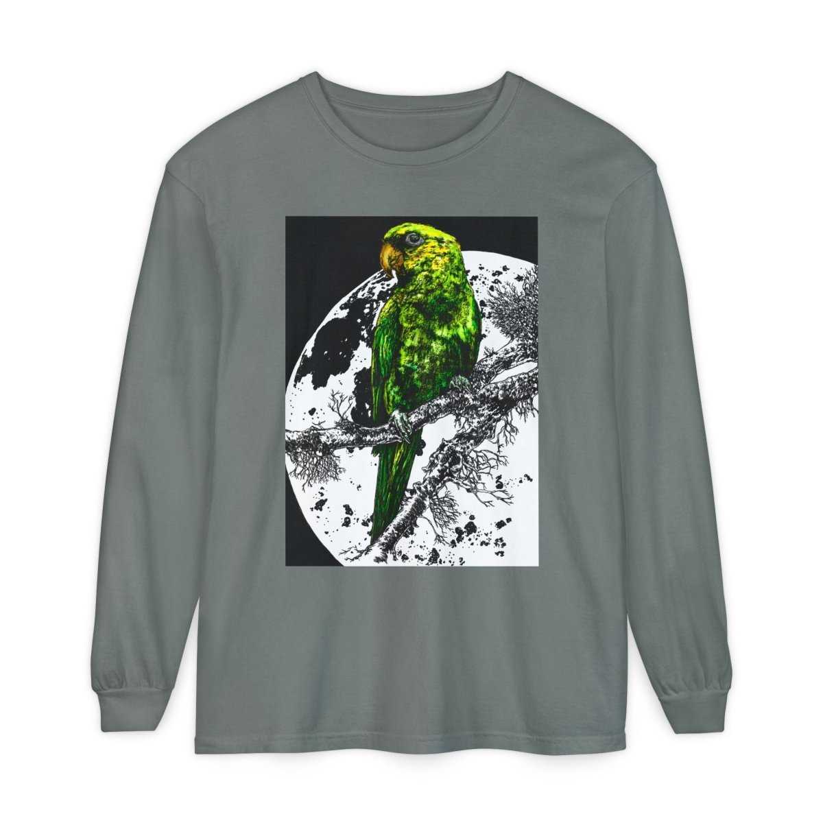 Parrot Eco - Friendly Long Sleeve T-Shirt Design - Nature Lover's Apparel - Curran Artworks