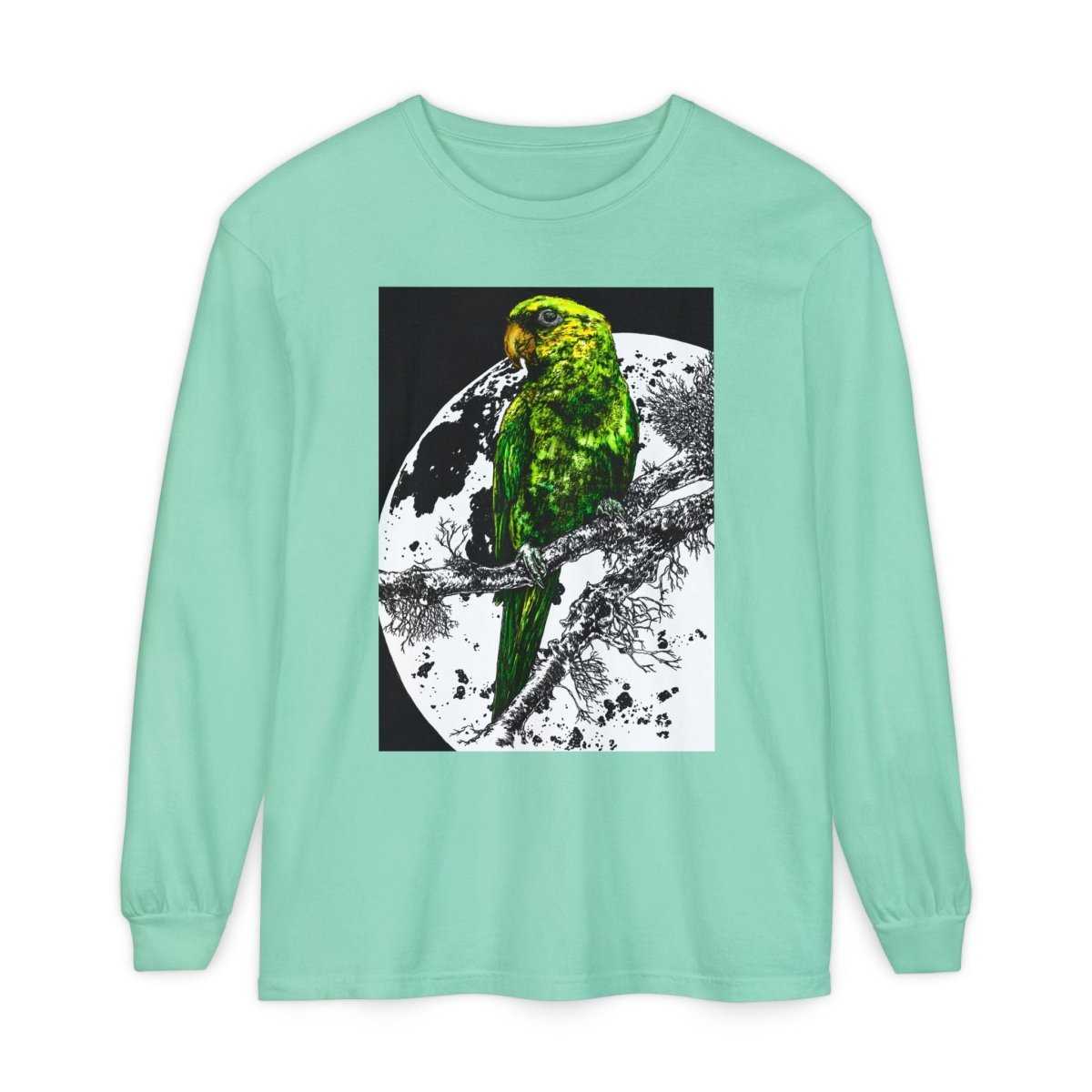Parrot Eco - Friendly Long Sleeve T-Shirt Design - Nature Lover's Apparel - Curran Artworks