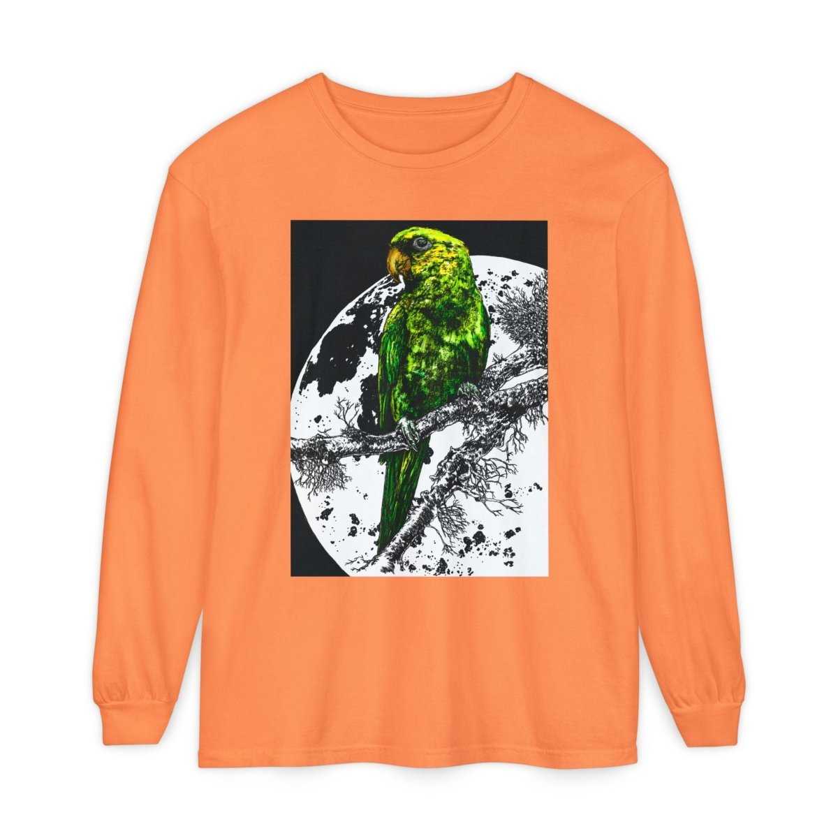 Parrot Eco - Friendly Long Sleeve T-Shirt Design - Nature Lover's Apparel - Curran Artworks
