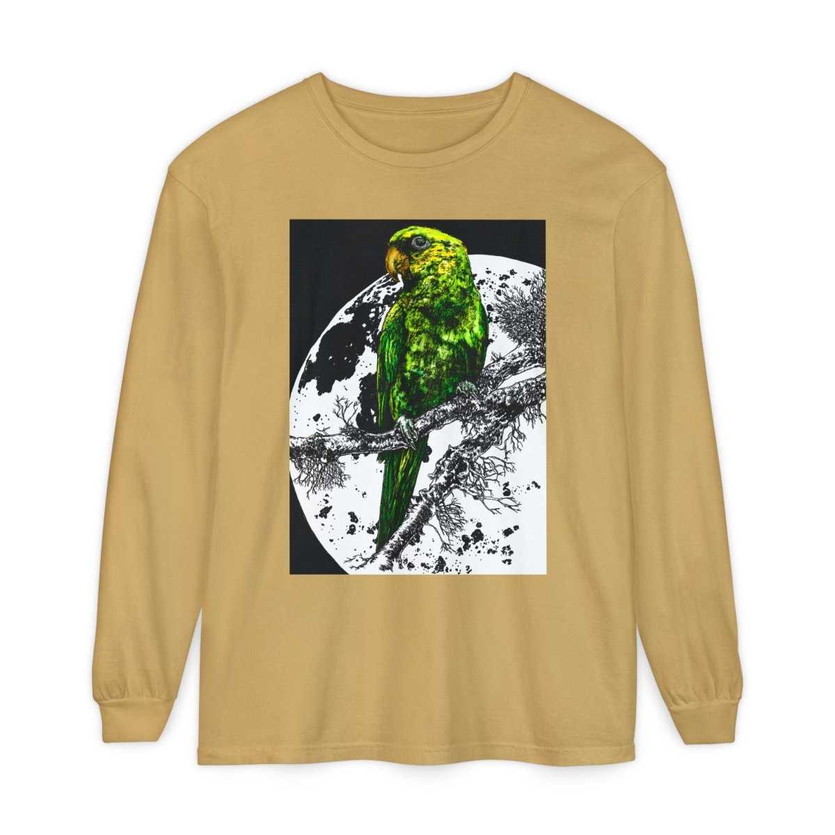 Parrot Eco - Friendly Long Sleeve T-Shirt Design - Nature Lover's Apparel - Curran Artworks