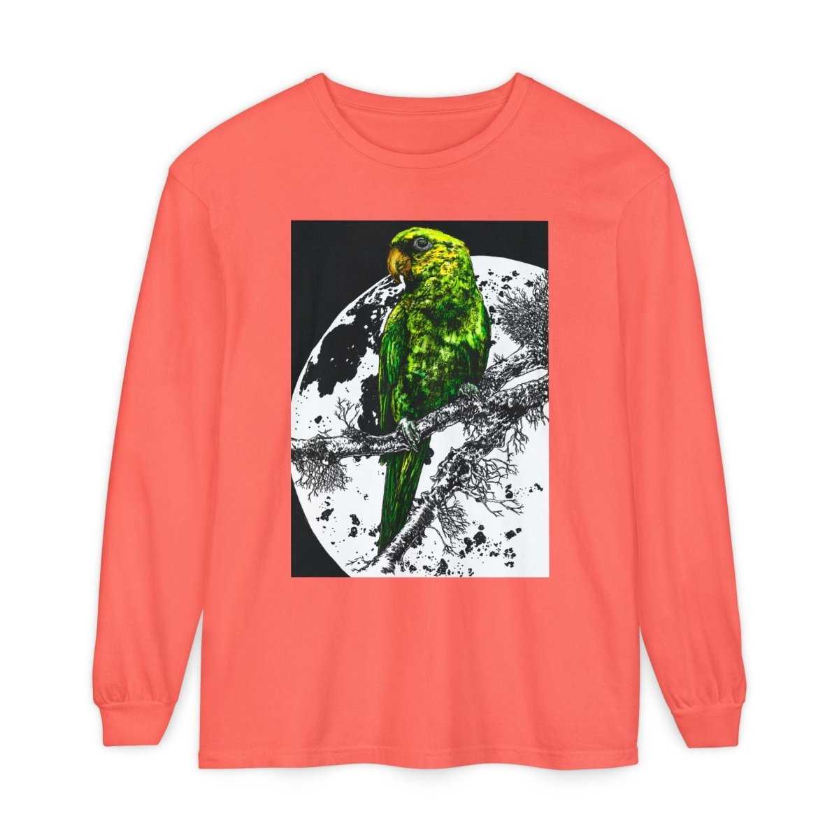 Parrot Eco - Friendly Long Sleeve T-Shirt Design - Nature Lover's Apparel - Curran Artworks