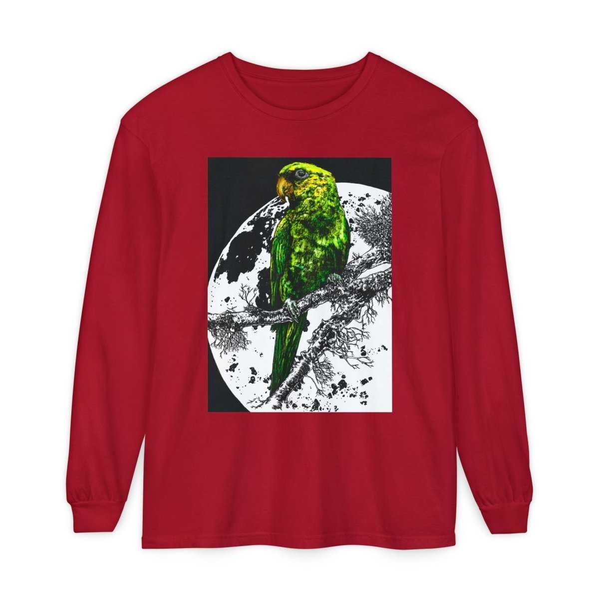 Parrot Eco - Friendly Long Sleeve T-Shirt Design - Nature Lover's Apparel - Curran Artworks