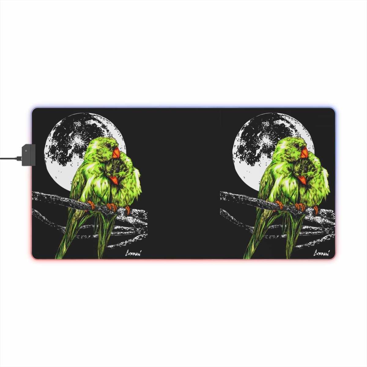 Parrot LED Illuminated Gaming Mouse Pad - Curran Artworks