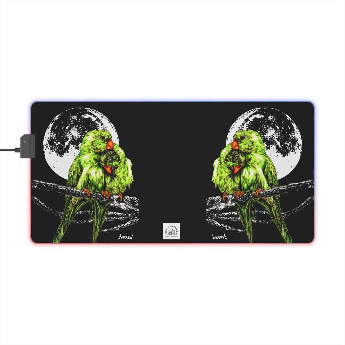 Parrot LED Illuminated Gaming Mouse Pad - Curran Artworks