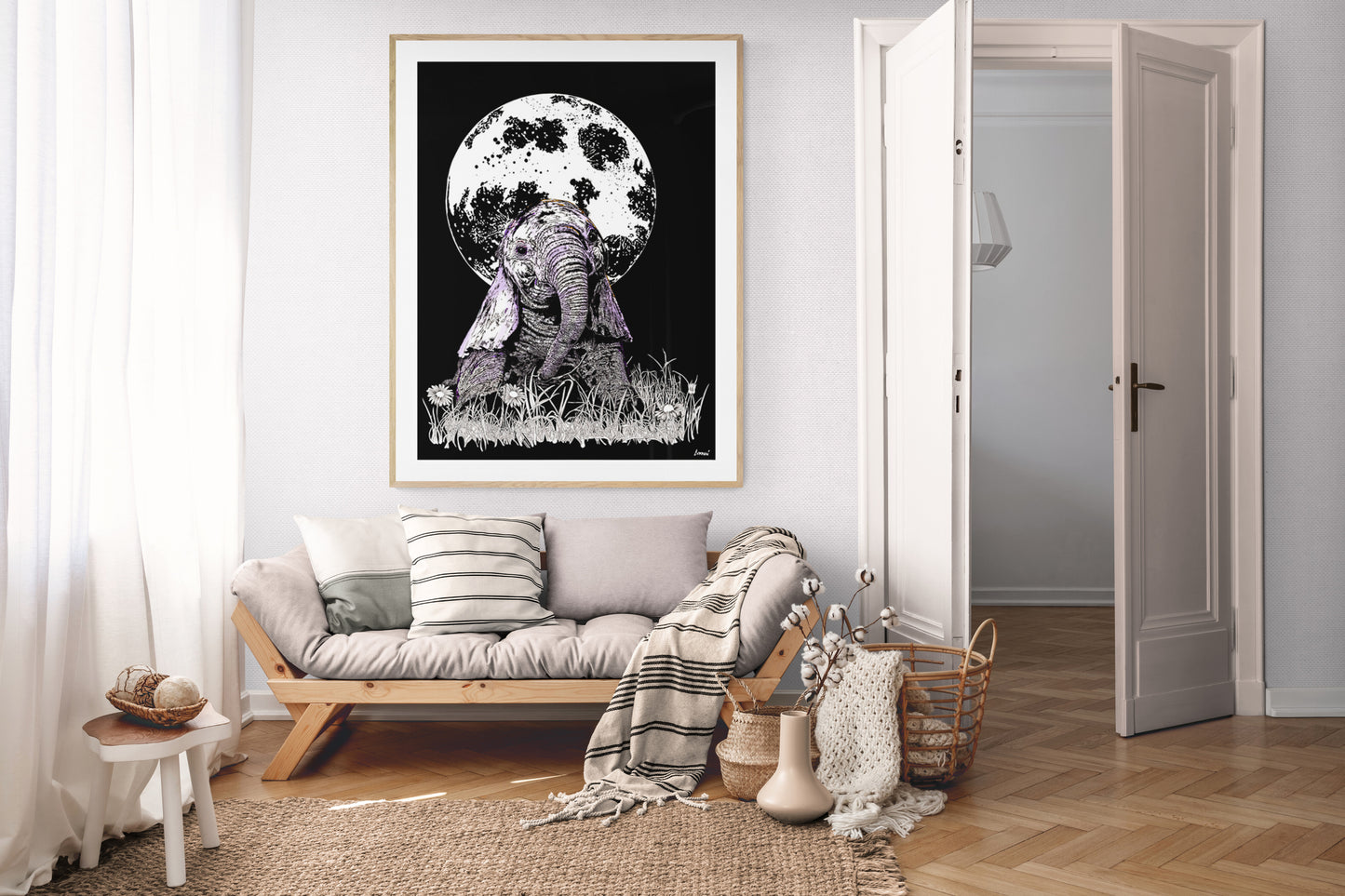 Baby Elephant Wall Art Poster