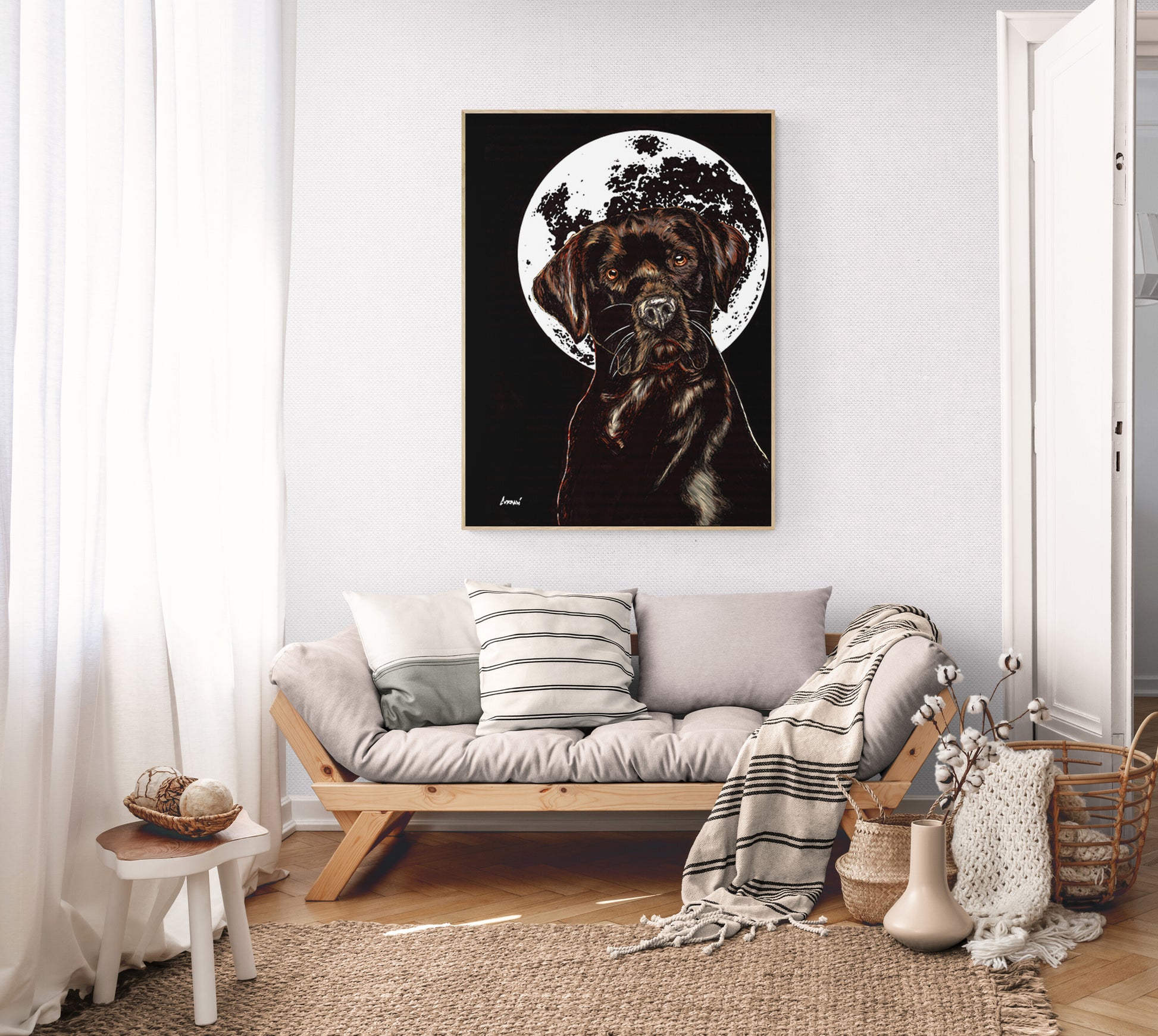 Chocolate Lab Original Hand Drawn Wall Art Poster