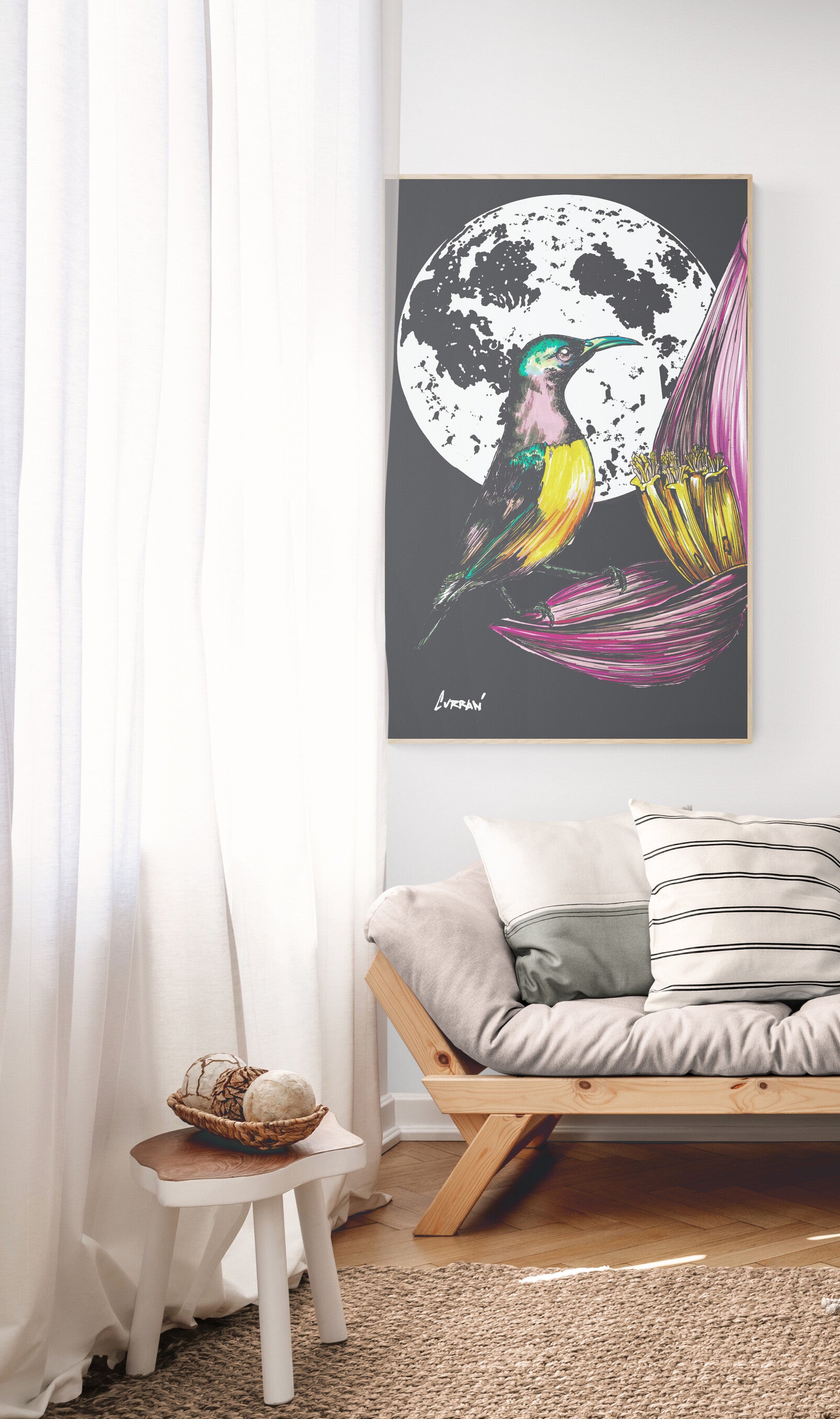 Hummingbird Original Hand Drawn Wall Art Poster