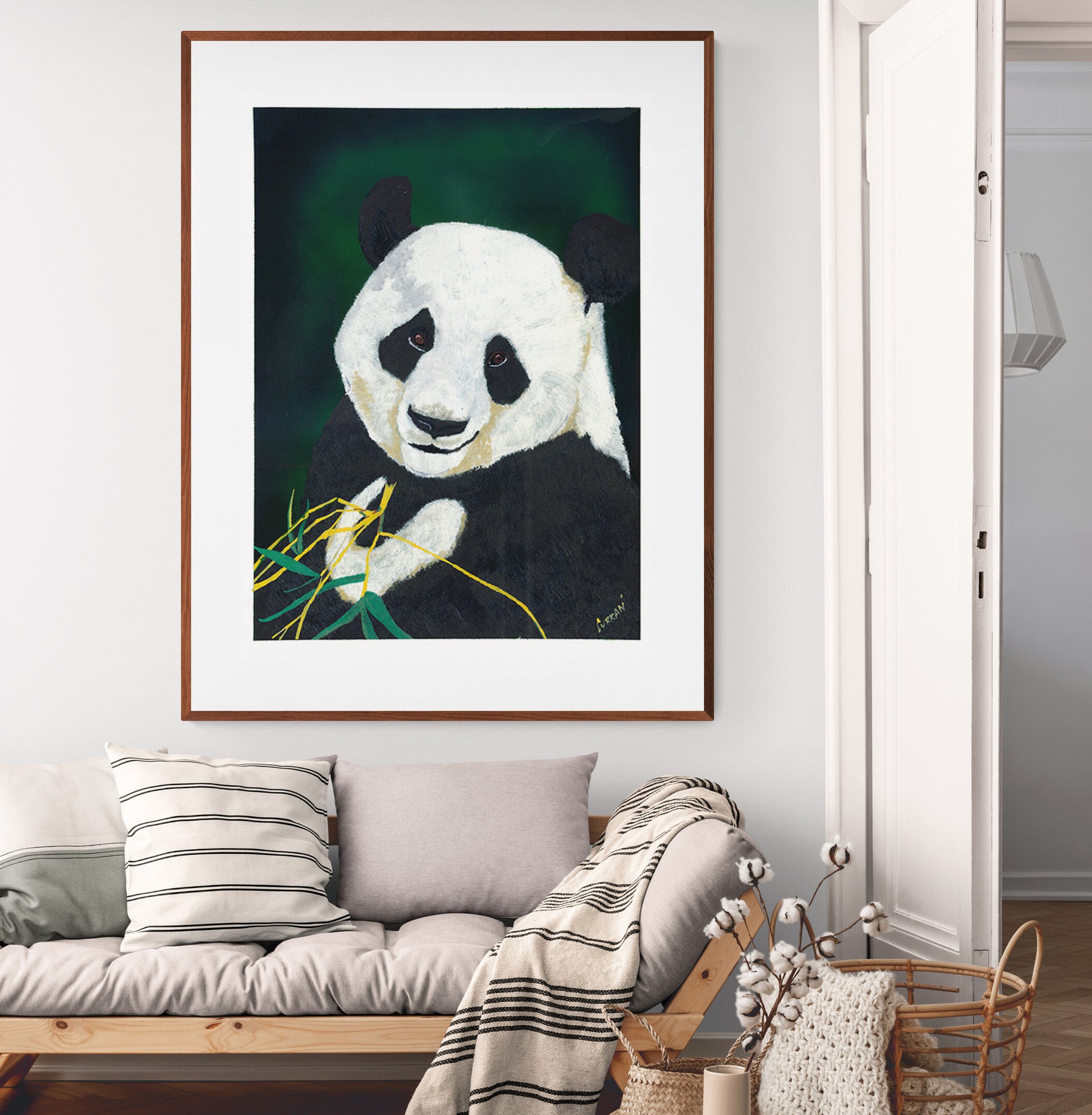 Giant Panda Hand Painted Animal Wall Art Poster