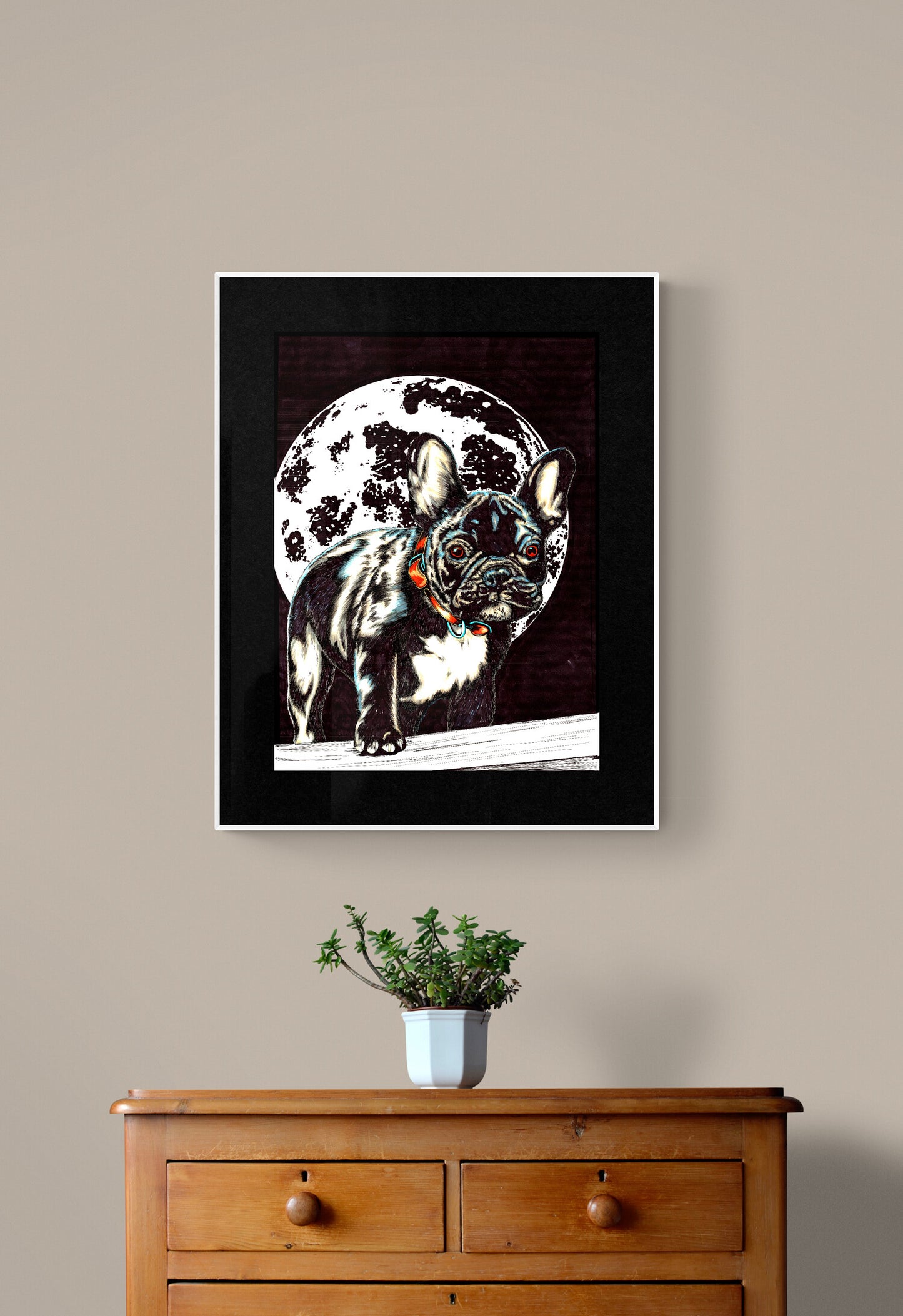French Bulldog Original Hand Drawn Wall Art Poster