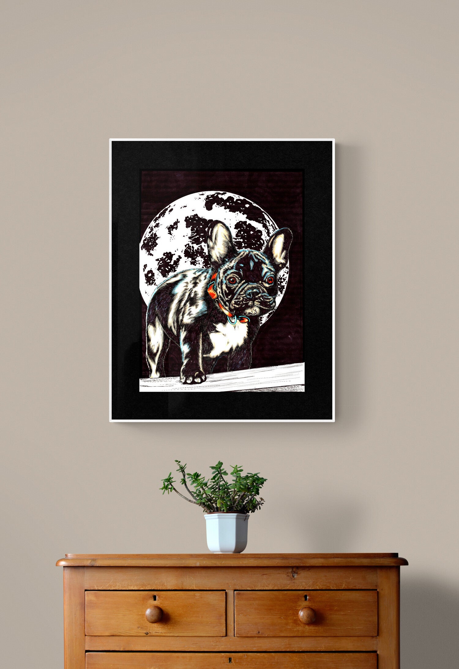 French Bulldog Original Hand Drawn Wall Art Poster