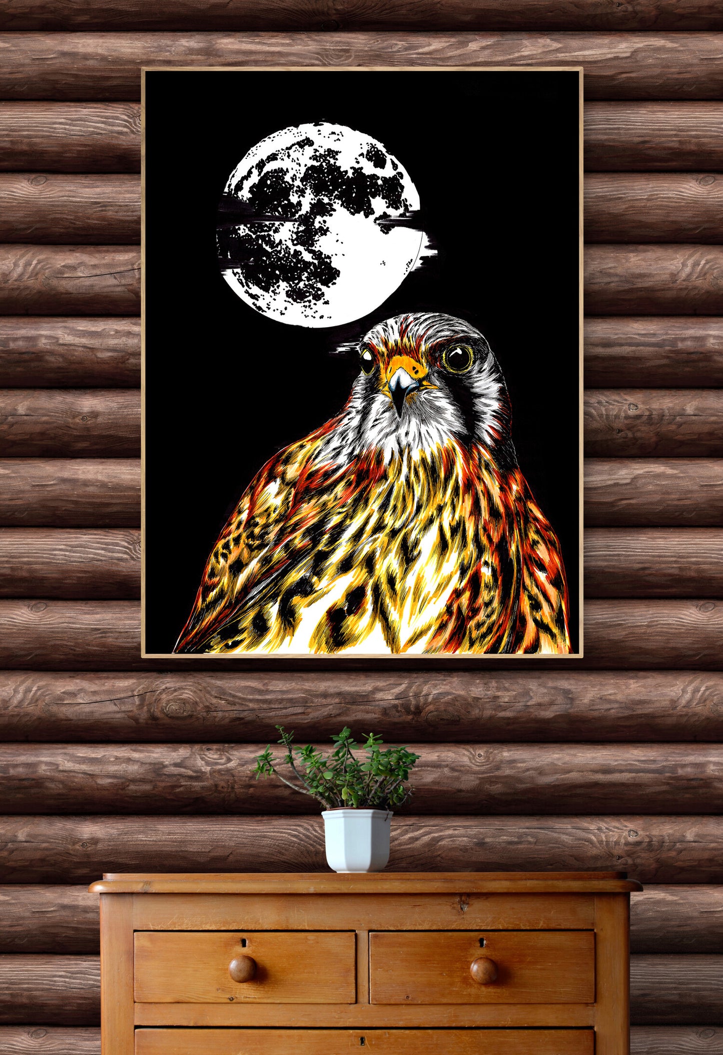 Falcon Original Hand Drawn Wall Art Poster