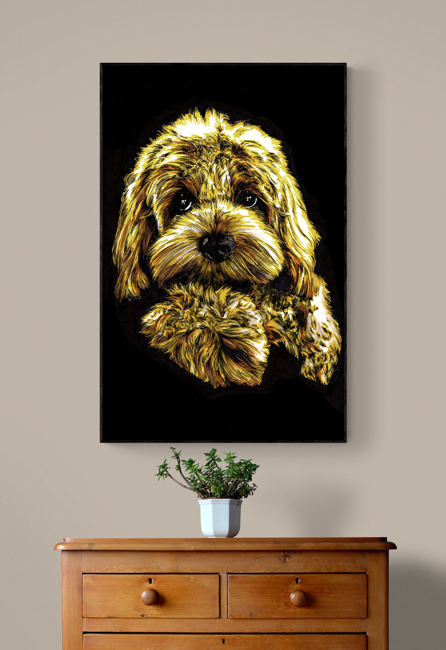 Goldendoodle Original Hand Drawn Wall Art Poster