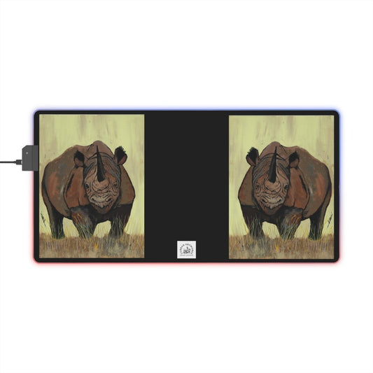 Premium LED Gaming Mouse Pad with Rhino Design - Perfect for Gamers - Curran Artworks