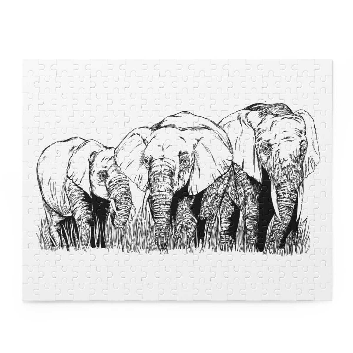 Puzzle 500 - Piece Whimsical Elephant Nature Artwork - Curran Artworks
