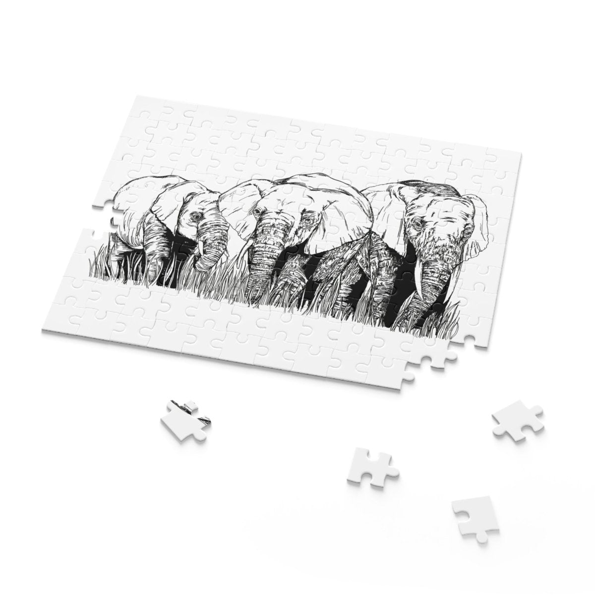 Puzzle 500 - Piece Whimsical Elephant Nature Artwork - Curran Artworks