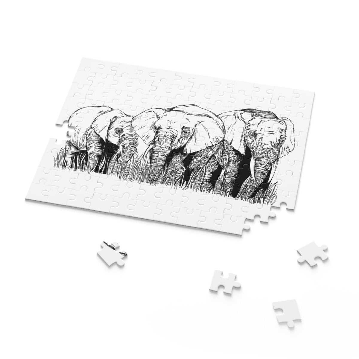 Puzzle 500 - Piece Whimsical Elephant Nature Artwork - Curran Artworks
