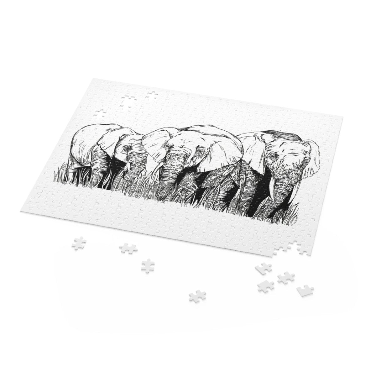 Puzzle 500 - Piece Whimsical Elephant Nature Artwork - Curran Artworks