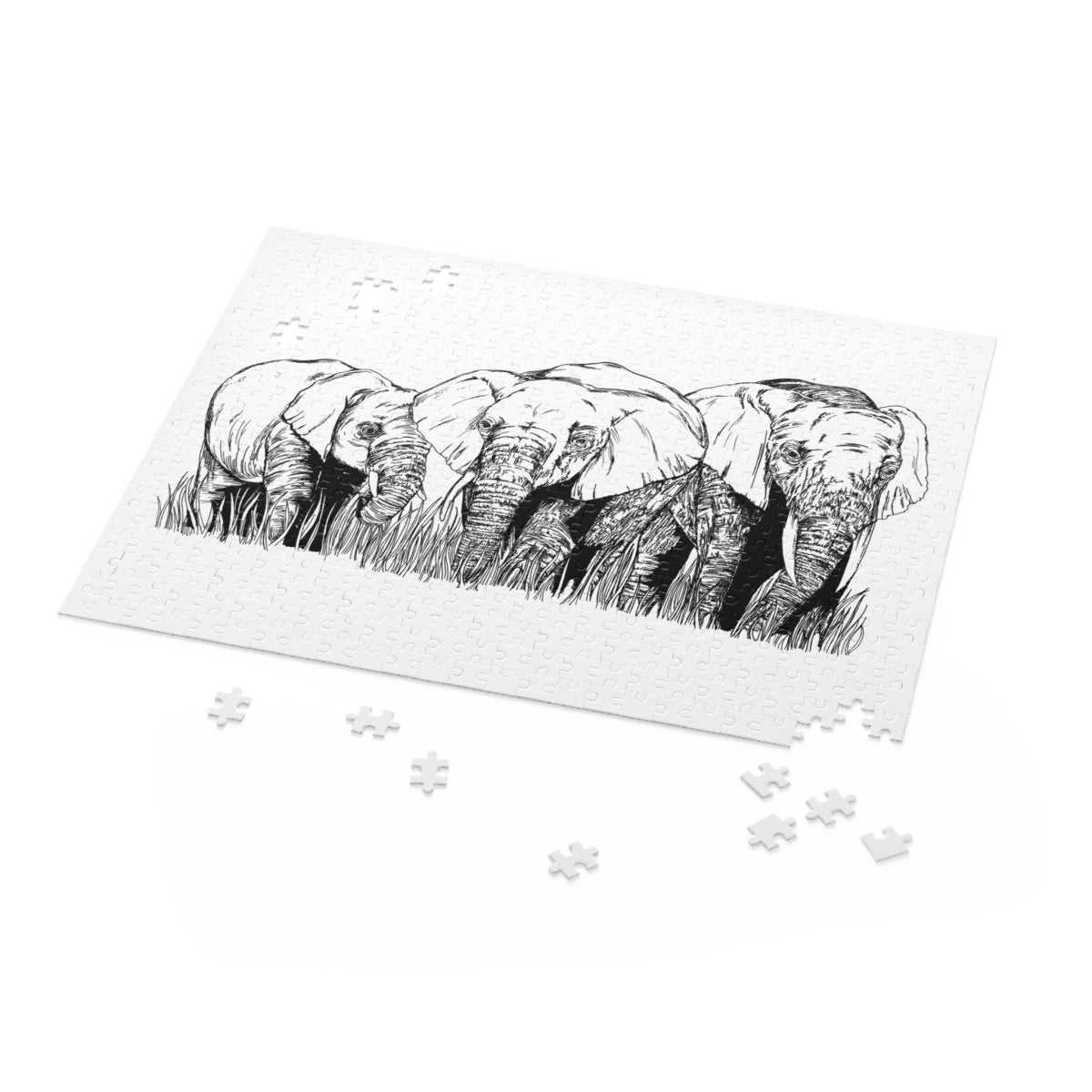 Puzzle 500 - Piece Whimsical Elephant Nature Artwork - Curran Artworks