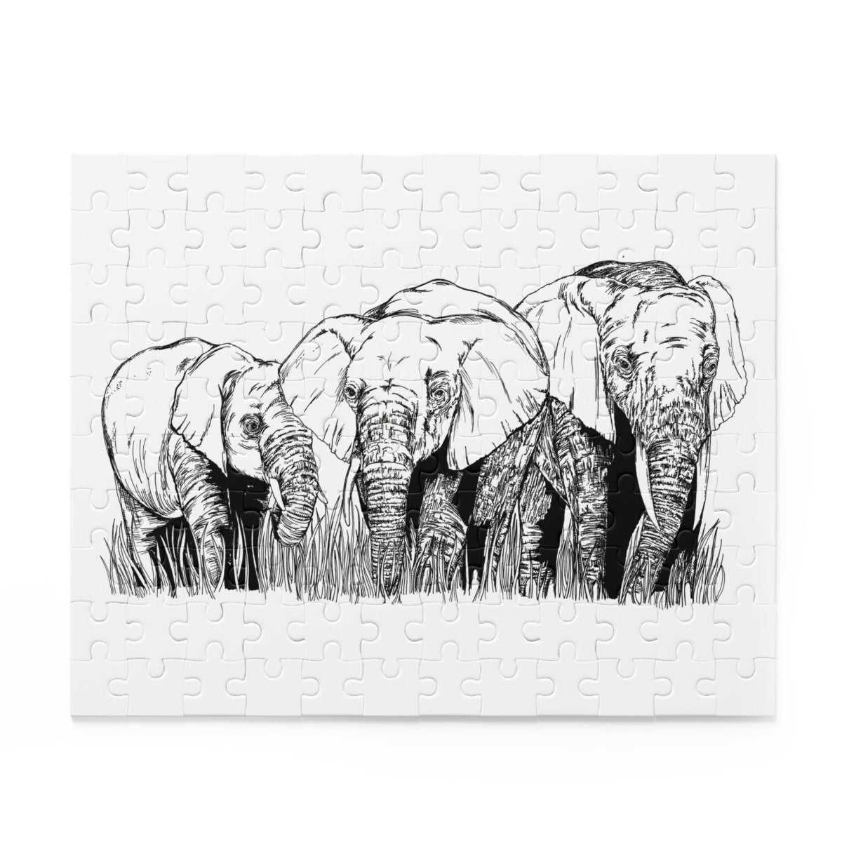 Puzzle 500 - Piece Whimsical Elephant Nature Artwork - Curran Artworks