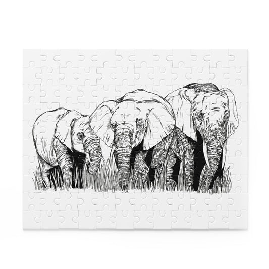 Puzzle 500 - Piece Whimsical Elephant Nature Artwork - Curran Artworks
