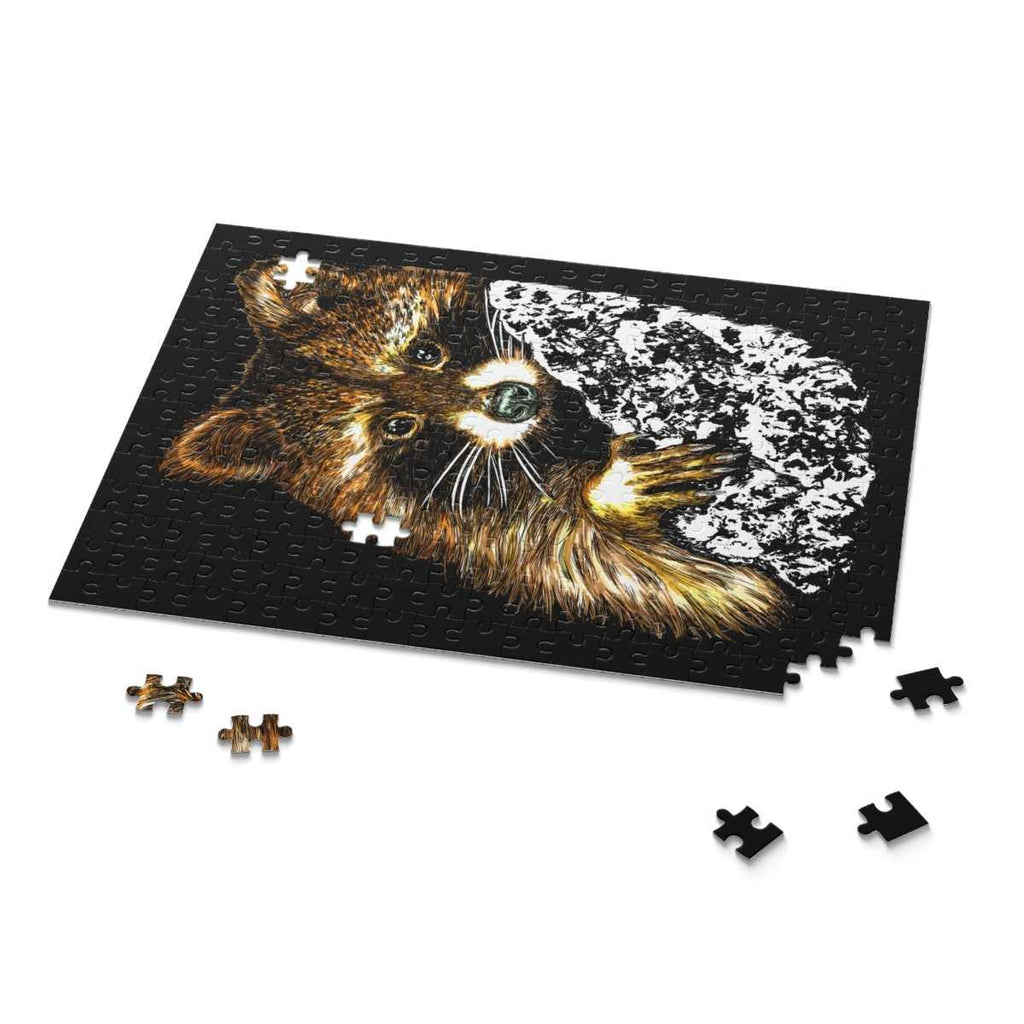 Raccoon Puzzle - 120/252/500 - Piece - Perfect for Animal Lovers - Curran Artworks