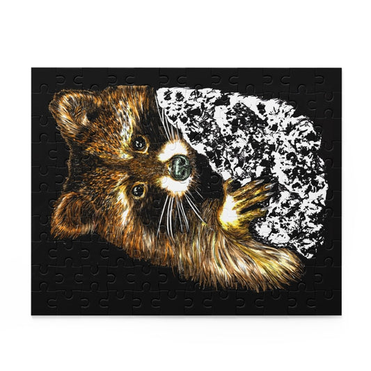 Raccoon Puzzle - 120/252/500 - Piece - Perfect for Animal Lovers - Curran Artworks