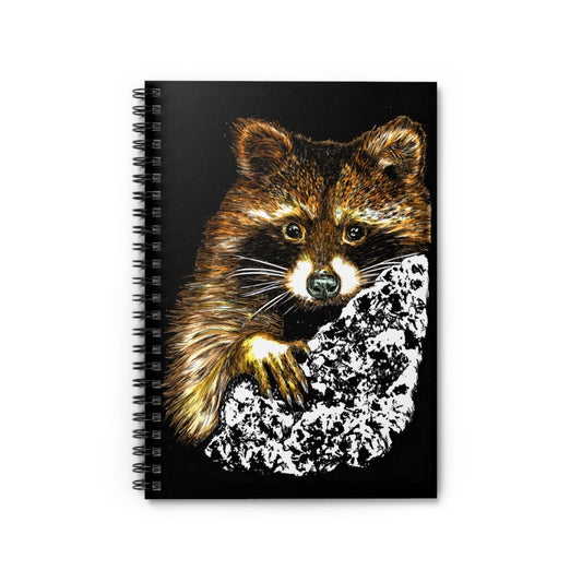 Raccoon Wildlife - Inspired Spiral Notebook – Ruled Lines with Raccoon Design - Curran Artworks