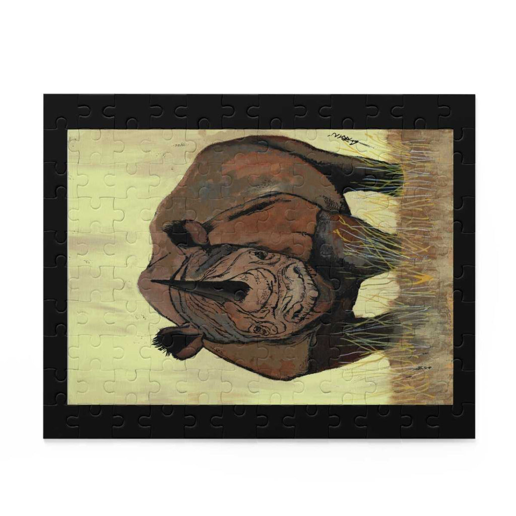 Rhino Art Puzzle - 120, 252, 500 - Piece Wildlife Jigsaw for Nature Lovers - Curran Artworks