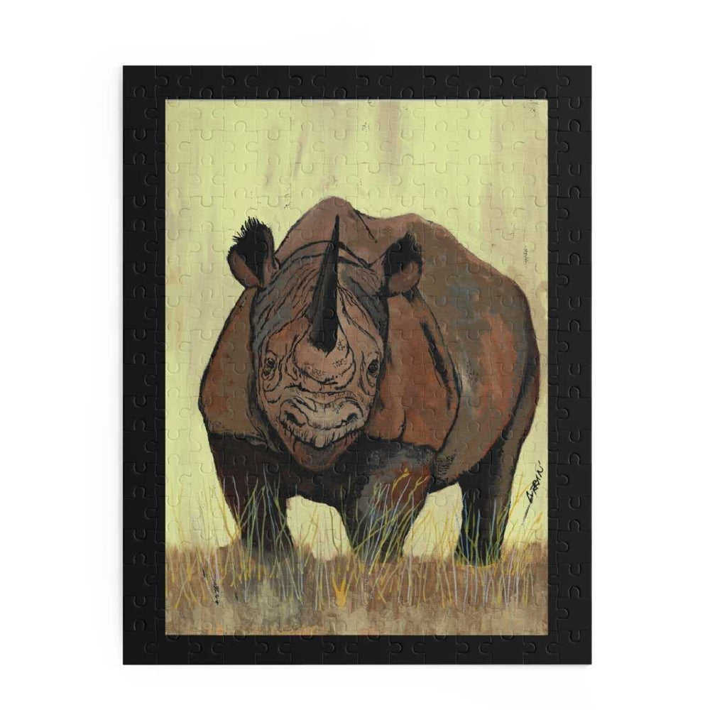 Rhino Art Puzzle - 120, 252, 500 - Piece Wildlife Jigsaw for Nature Lovers - Curran Artworks
