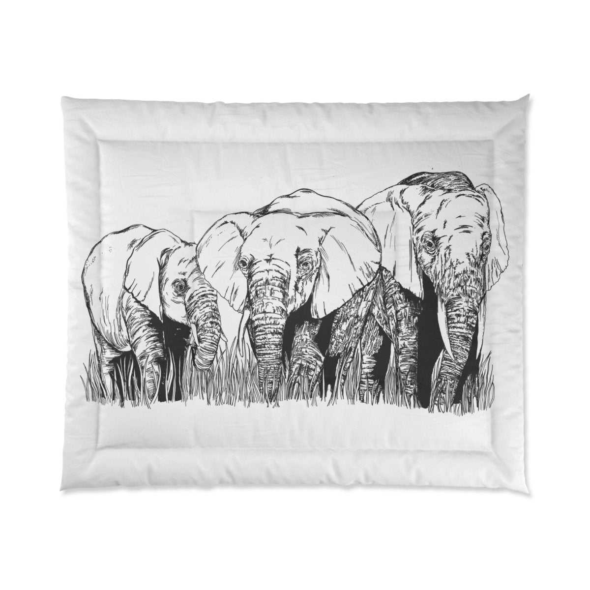 Safari Elegance Comforter - Wild Elephant Design for Nature Lovers - Curran Artworks