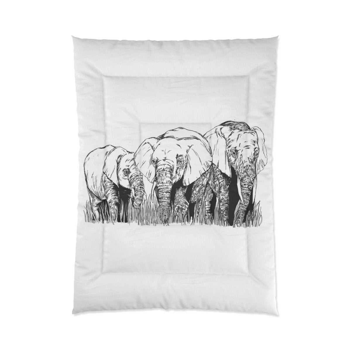 Safari Elegance Comforter - Wild Elephant Design for Nature Lovers - Curran Artworks
