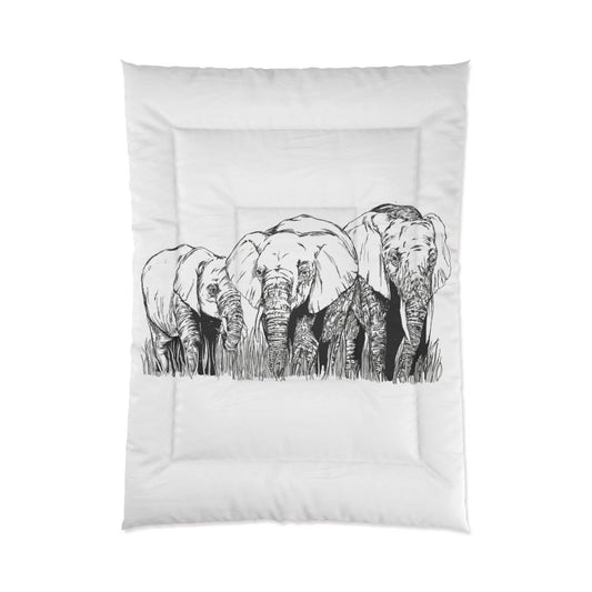 Safari Elegance Comforter - Wild Elephant Design for Nature Lovers - Curran Artworks