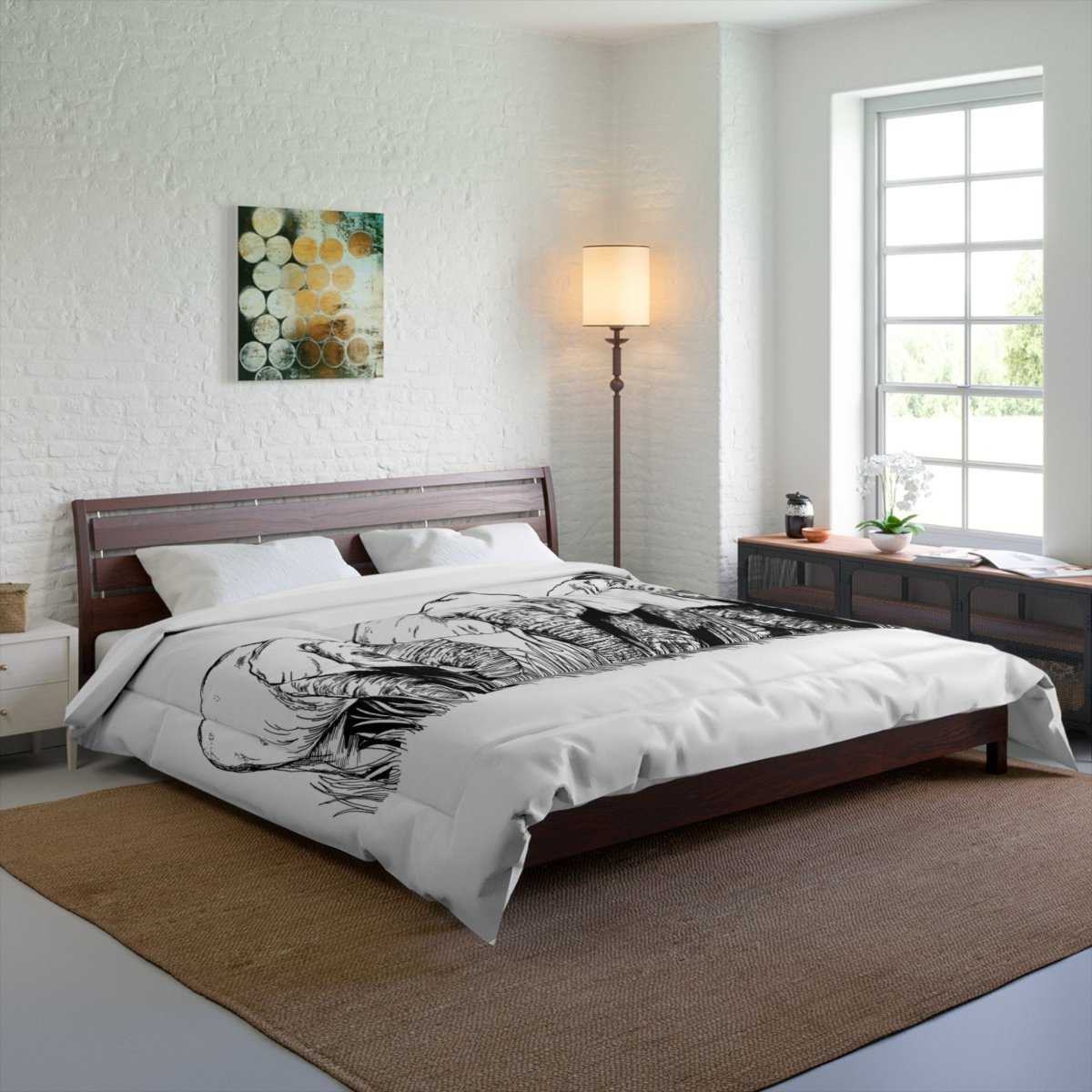 Safari Elegance Comforter - Wild Elephant Design for Nature Lovers - Curran Artworks