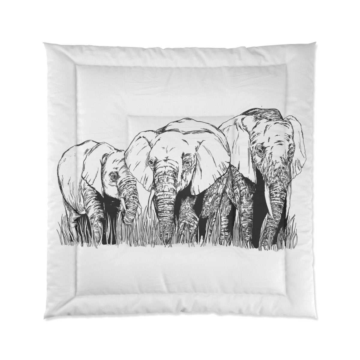 Safari Elegance Comforter - Wild Elephant Design for Nature Lovers - Curran Artworks