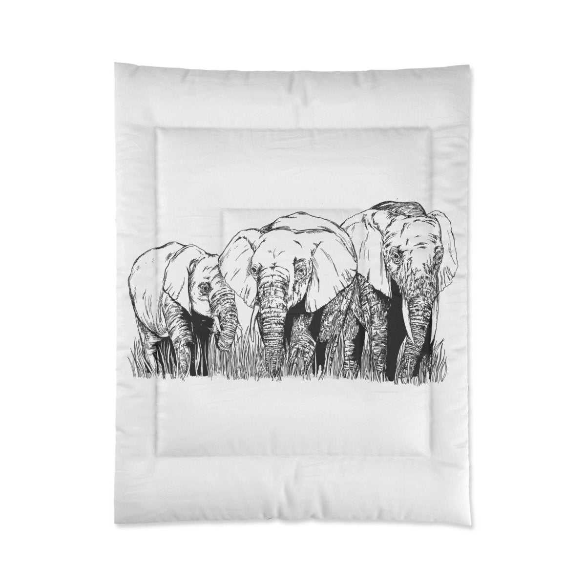 Safari Elegance Comforter - Wild Elephant Design for Nature Lovers - Curran Artworks