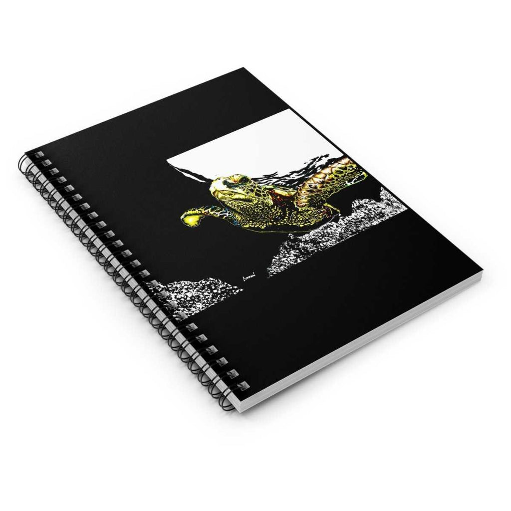 Sea Turtle - Inspired Spiral Notebook - Ruled Line with Sea Turtle Design - Curran Artworks