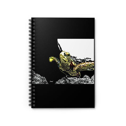 Sea Turtle - Inspired Spiral Notebook - Ruled Line with Sea Turtle Design - Curran Artworks