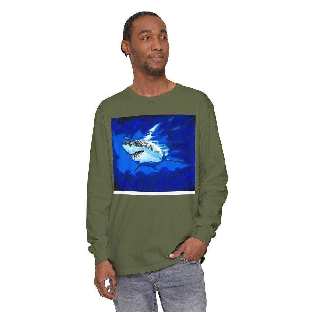 Shark Long Sleeve T-Shirt with Shark Design - Unisex Tee