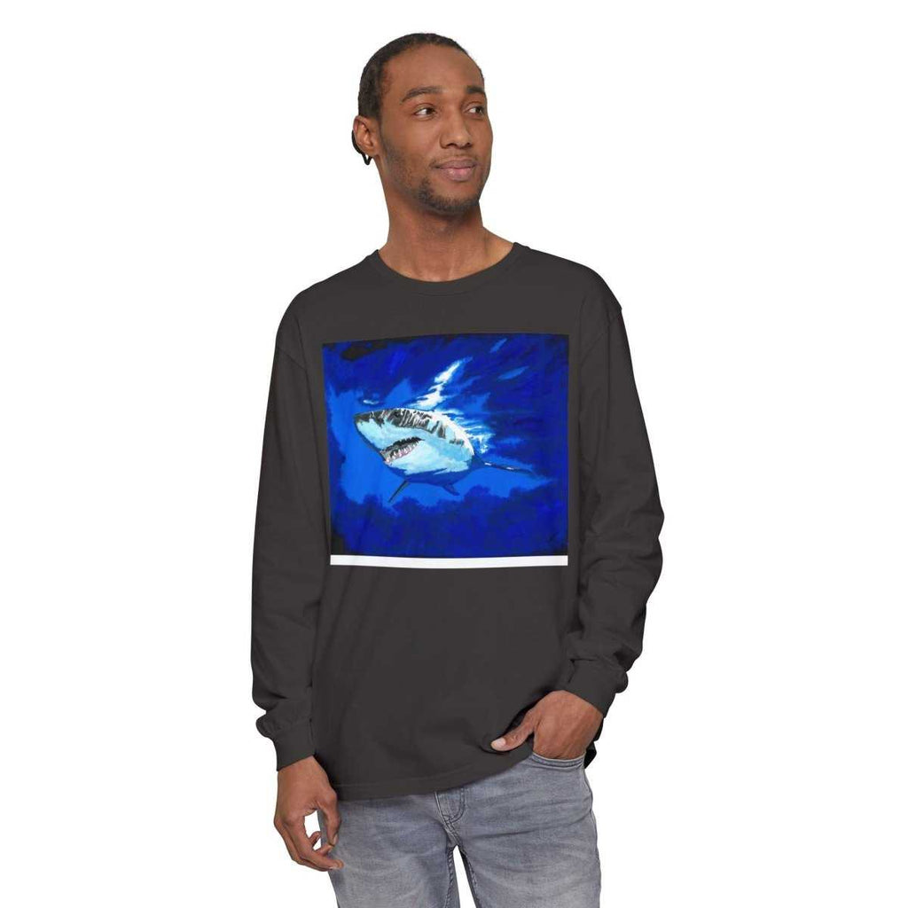 Shark Long Sleeve T-Shirt with Shark Design - Unisex Tee