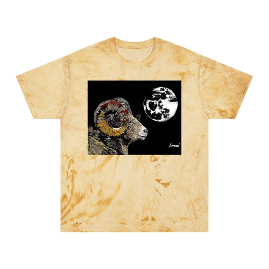 Striking Mountain Ram Color Blast T-Shirt – Original Hand - Drawn Art, Unisex - Curran Artworks