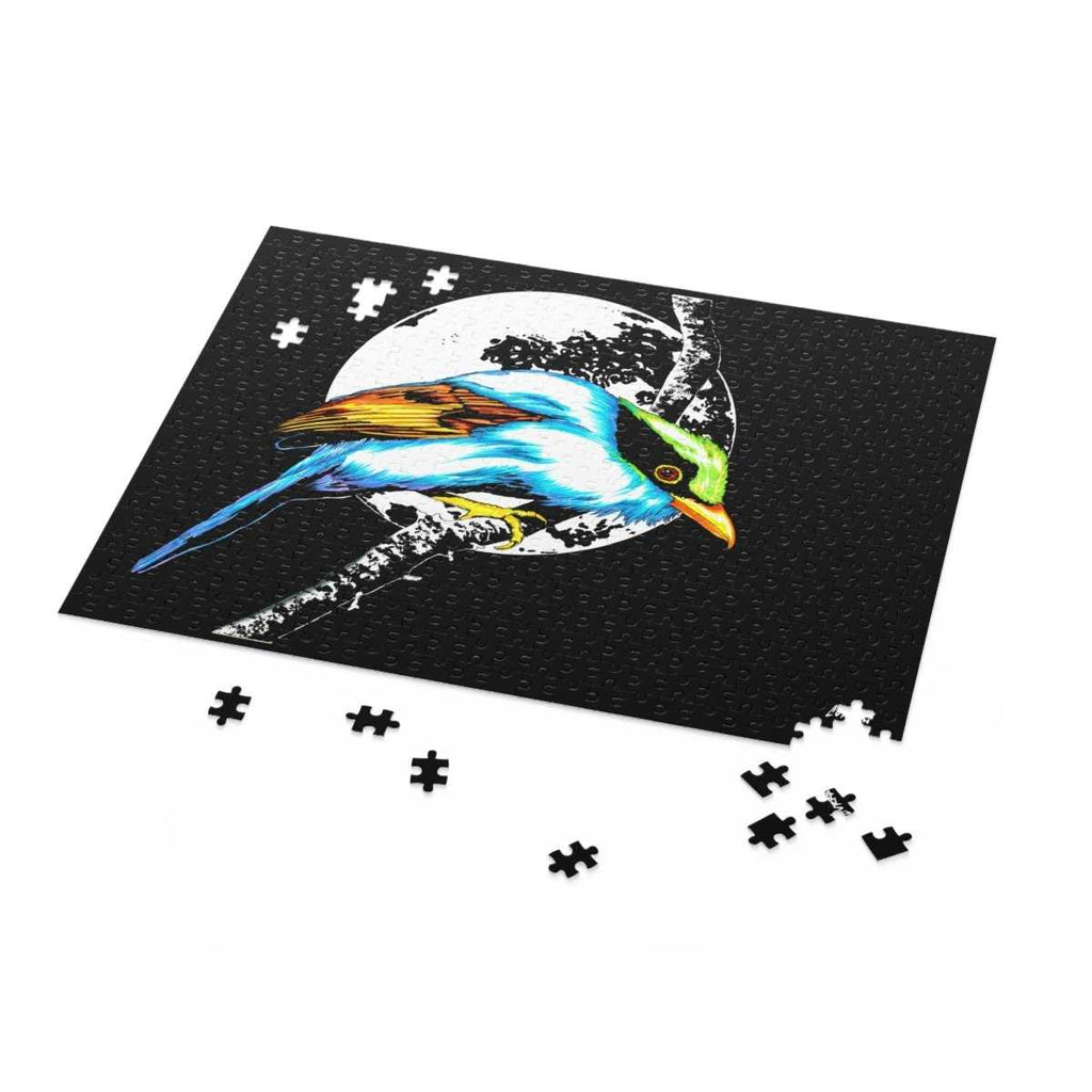 Stunning Bird Art Puzzle - 500-Piece Puzzle with Moon Design