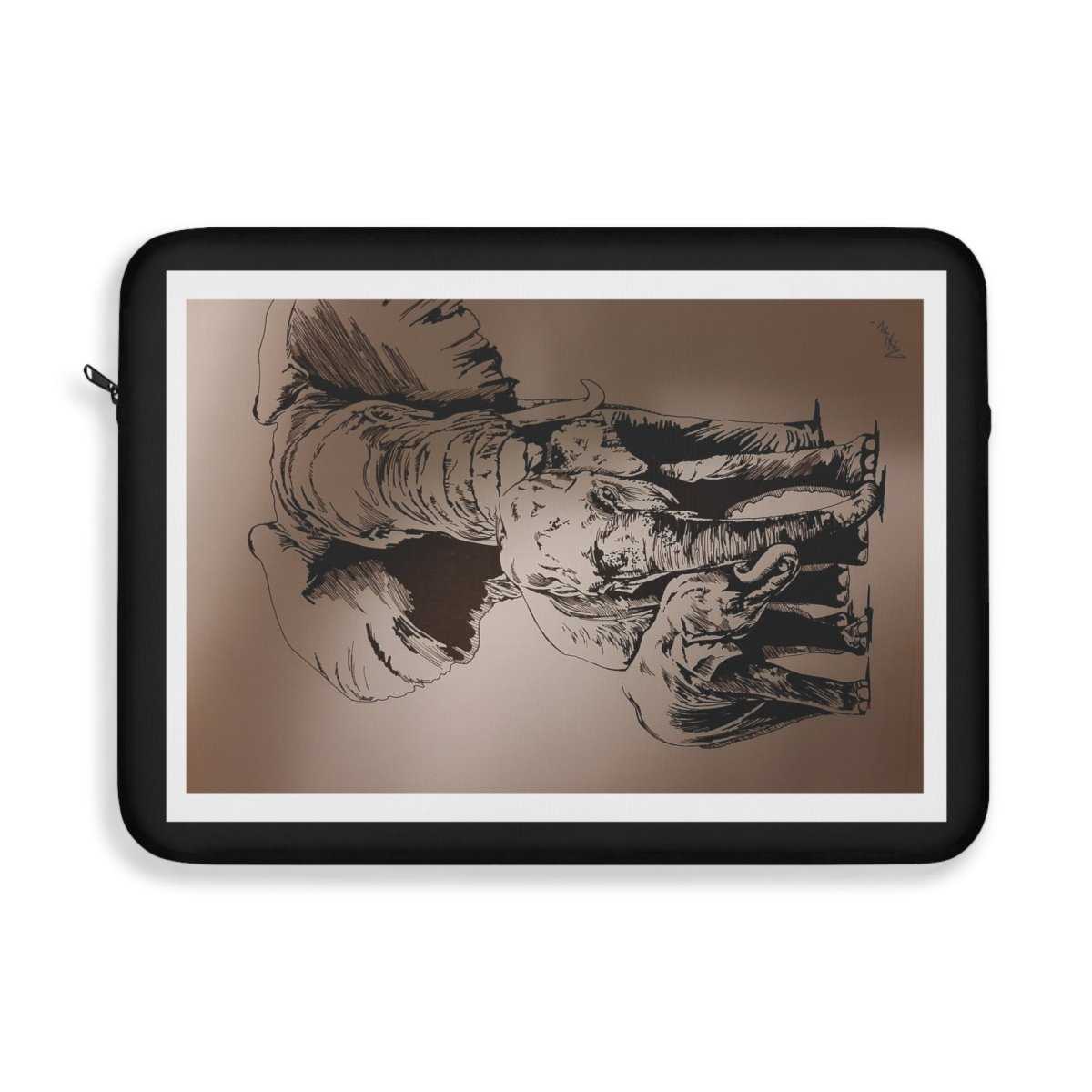 Stylish Elephant Laptop Sleeve | Elegant, Hand Drawn & Protective Tech Accessory - Curran Artworks