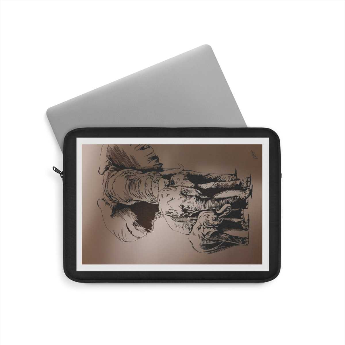 Stylish Elephant Laptop Sleeve | Elegant, Hand Drawn & Protective Tech Accessory - Curran Artworks