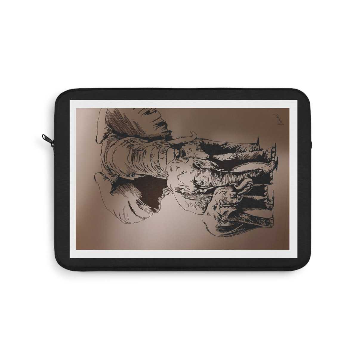 Stylish Elephant Laptop Sleeve | Elegant, Hand Drawn & Protective Tech Accessory - Curran Artworks