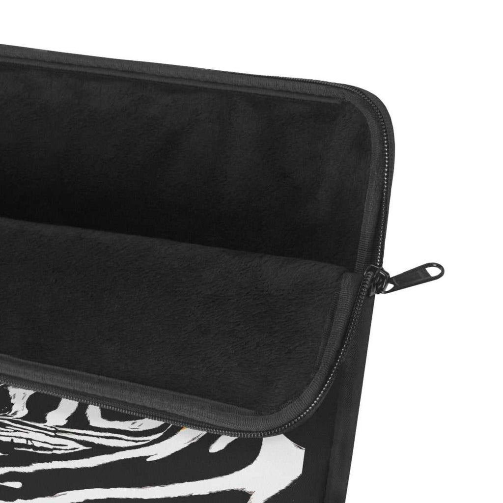 Stylish Zebra Print Laptop Sleeve - Protect Your Device with a Touch of Wild - Curran Artworks