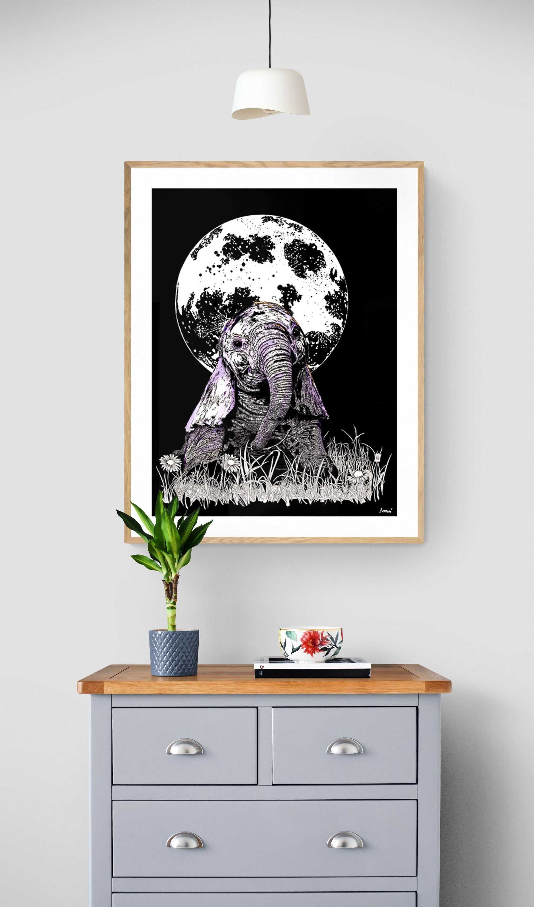 Baby Elephant Wall Art Poster